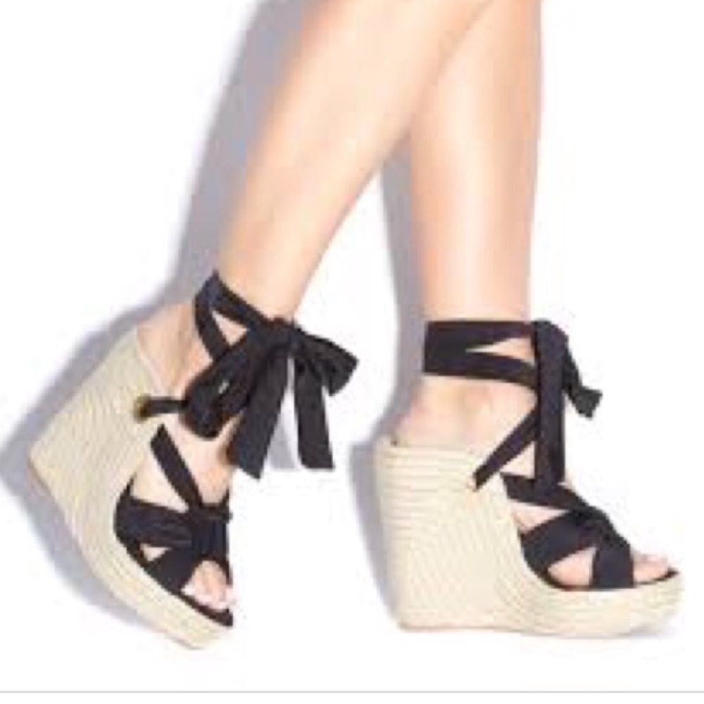 Shoe Dazzle Wedge Platform Espadrilles